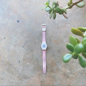 vintage swatch quartz swiss pink